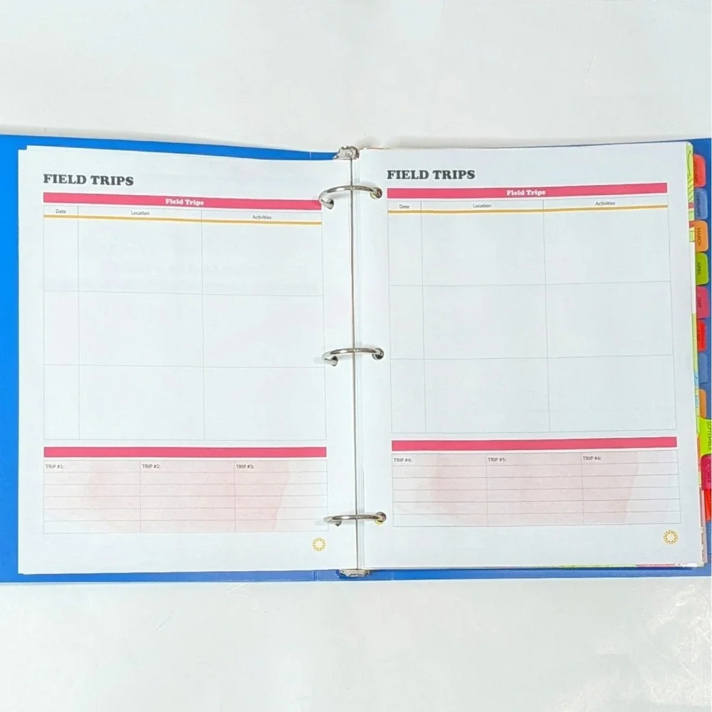 Sonlight Homeschool Planner Undated 3-Ring Binder Organizer Blue Multi-Color